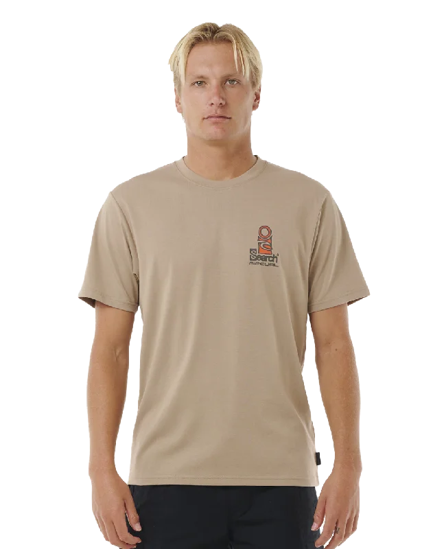 VaporCool Search Stack T-Shirt in Sand Dune Basic T-Shirt Crew Neck Short Sleeve