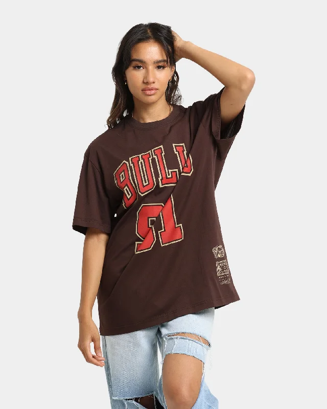 Mitchell & Ness Chicago Bulls Dennis Rodman #91 Lux Brown T-Shirt Baroque Brown Chenille Blend Fleece Blend Nylon Blend