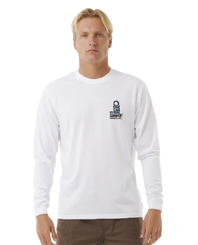 VaporCool Search Stack Long Sleeve T-Shirt in White Machine Wash Dry Clean Hand Wash