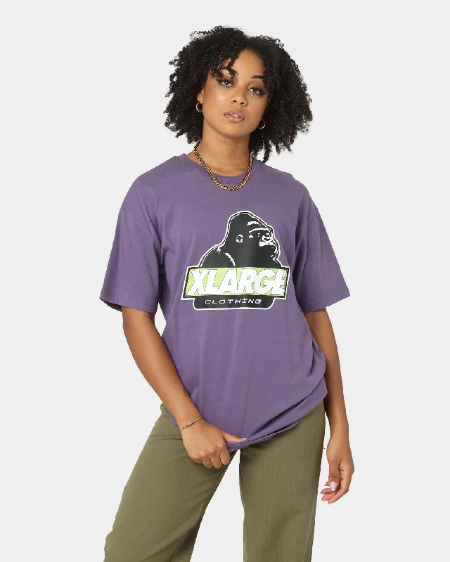 XLARGE 91 Slanted Logo T-Shirt Purple Mesh Canvas Denim