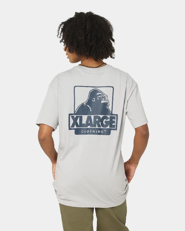 XLARGE 91 Text T-Shirt Grey/Navy Rayon Velvet Corduroy