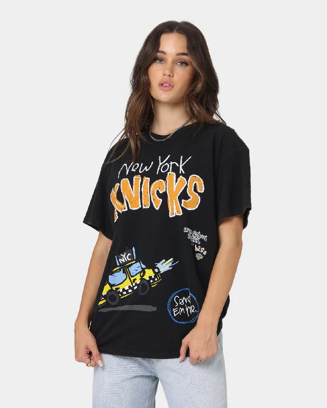 After School Special New York Knicks T-Shirt Black Wash Jersey Fabric Tulle Fabric Batik Fabric