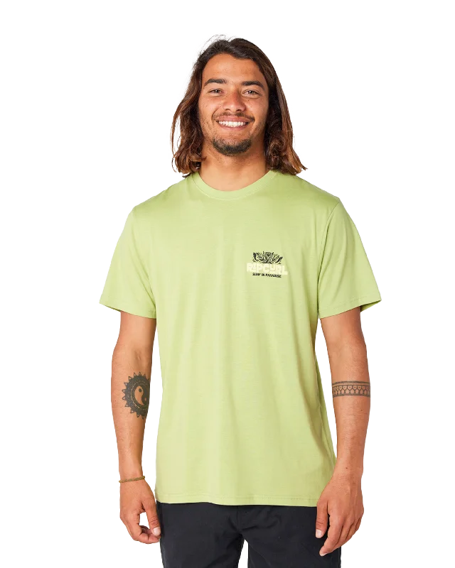 Surf Paradise F & B T-Shirt in Light Khaki Silk Blend Satin Velvet