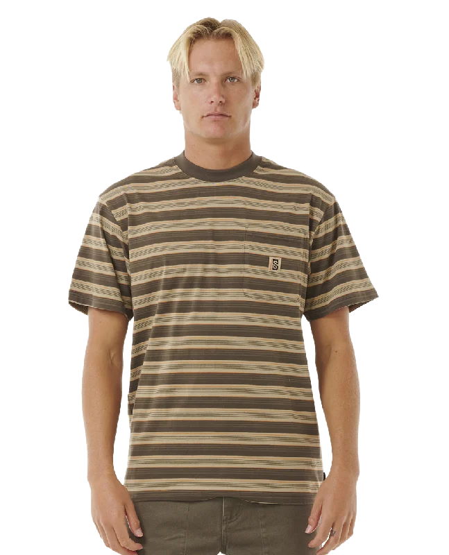 Search Stripe T-Shirt in Deep Rock Fleece Nylon Spandex