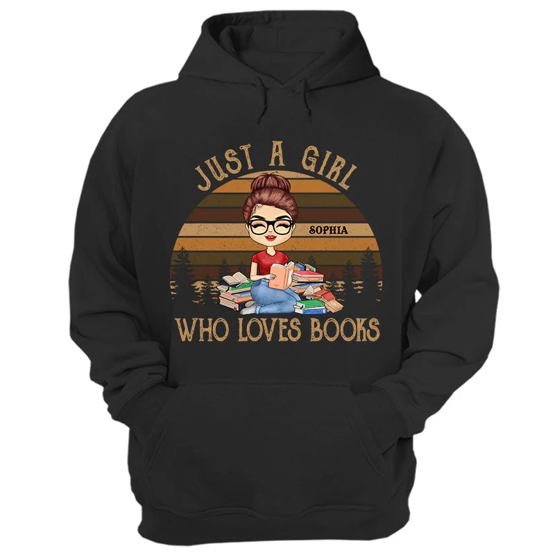 A Girl Who Loves Books Reading - Reading Gift - Personalized Custom T Shirt Elasticated Padded Insulated