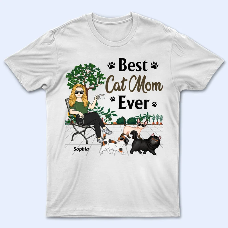 Cat Lovers Best Cat Mom Ever - Gift For Mothers - Personalized Custom T Shirt Mesh Fabric Canvas Fabric Denim Fabric