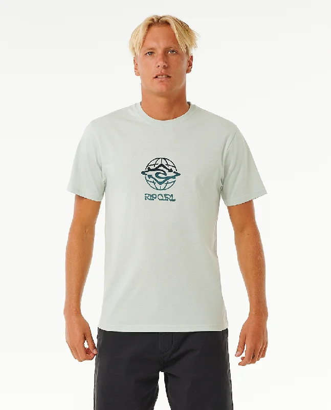 SWC Globe T-Shirt in Mint Embroidered Appliqued Beaded