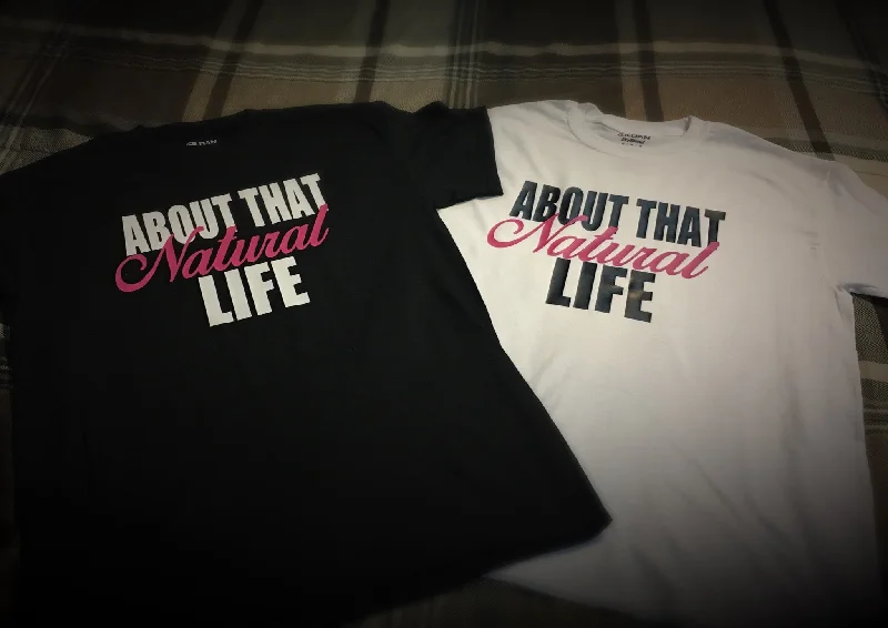 Women - About That Natural Life T-Shirt - Black Zippered Front Buttoned Front Snap Front