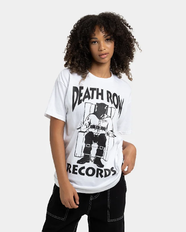 Death Row Records The Chair T-Shirt White/Black Houndstooth Herringbone Solid