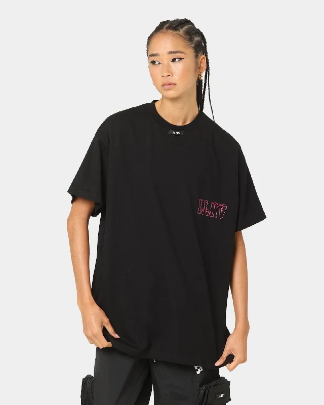 The Anti Order Truancy T-Shirt Black/Pink Collared Crew Neck Turtle Neck