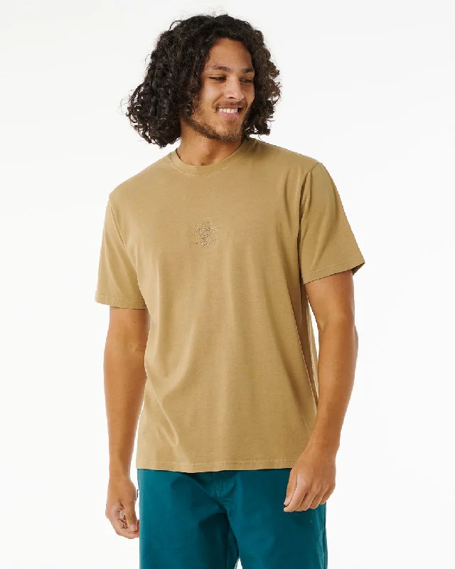 Searchers Embroidery T-Shirt in Dark Khaki Chenille Blend Fleece Blend Nylon Blend