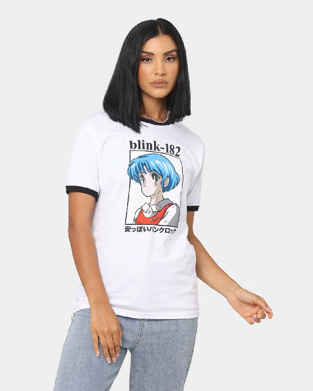 Blink 18 Anime Ringer T-Shirt White/Black Rayon Velvet Corduroy