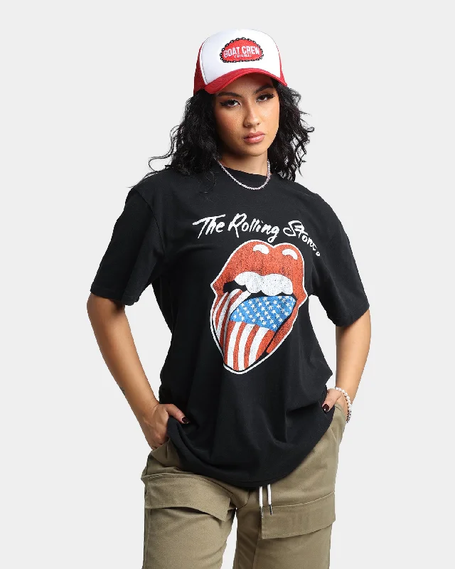 The Rolling Stones American Tour 1981 T-Shirt Black Wash Satin Fabric Silk Fabric Chiffon Fabric