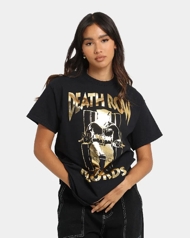 Death Row Records The Chair T-Shirt Black/Gold Iron Safe Non-Iron Wrinkle Free