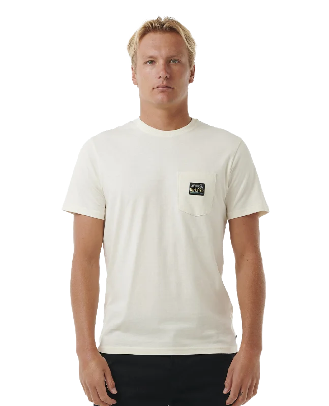 Horizon Badge T-Shirt in Bone Embroidered Appliqued Beaded