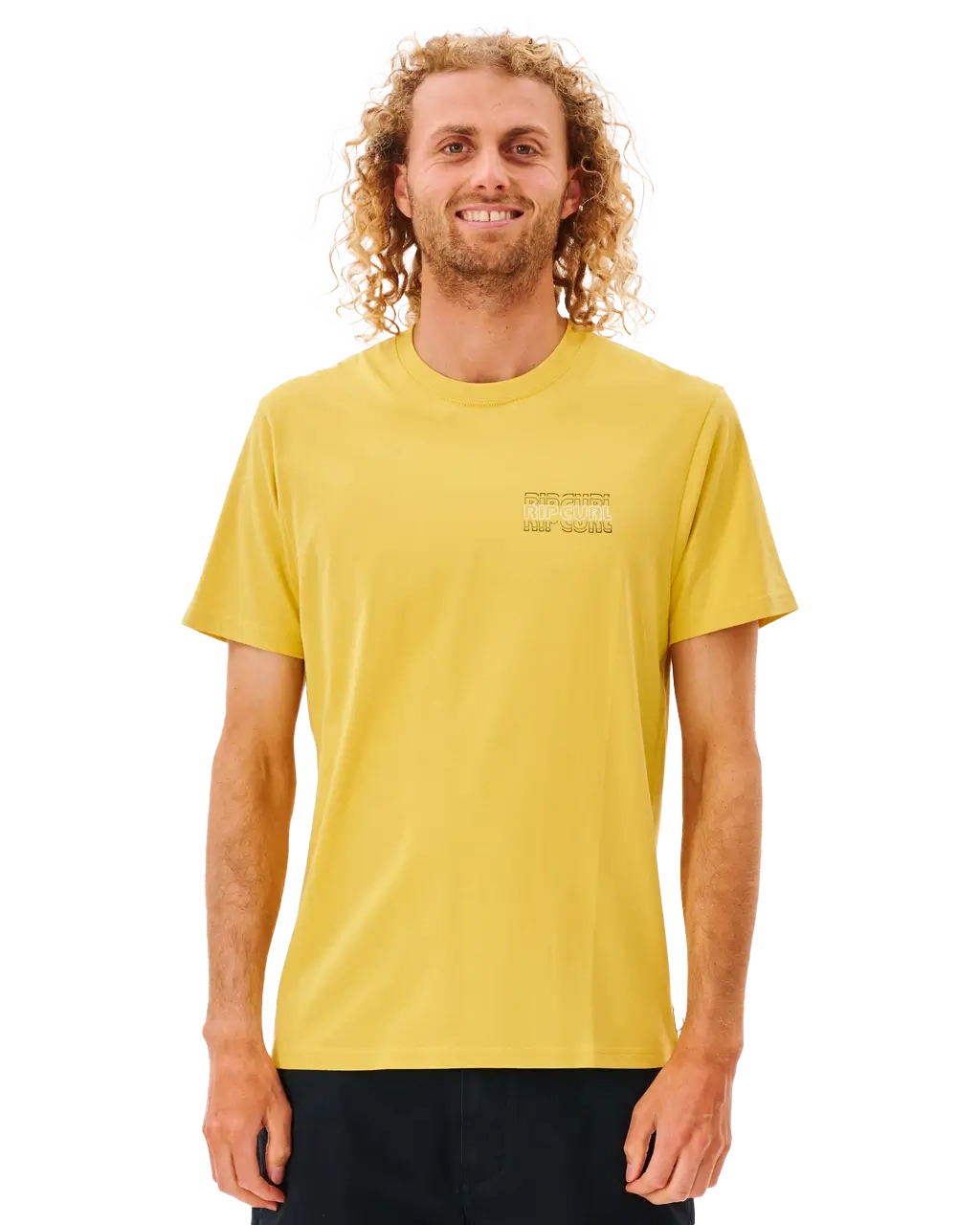 Surf Revival Repeater T-Shirt in Yellow Daze Seamless Knitted Crochet