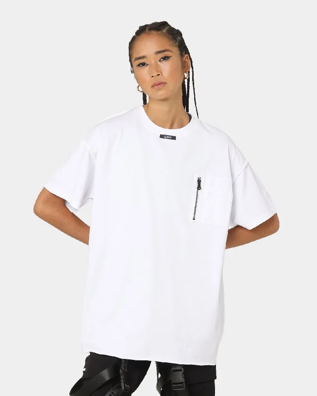 The Anti Order Non-Tactical Oversized T-Shirt White V-Neck T-Shirt Long Sleeve Cotton