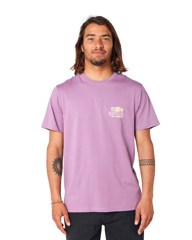 Surf Paradise F & B T-Shirt in Dusty Purple Spandex Blend Rayon Blend Denim Blend