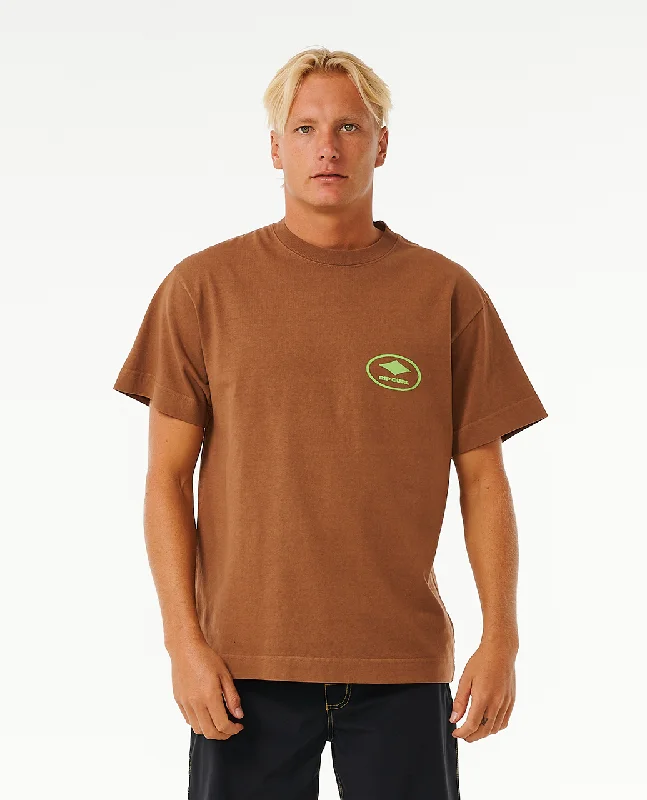 Quality Surf Products Oval T-Shirt in Mocha Collared Crew Neck Turtle Neck