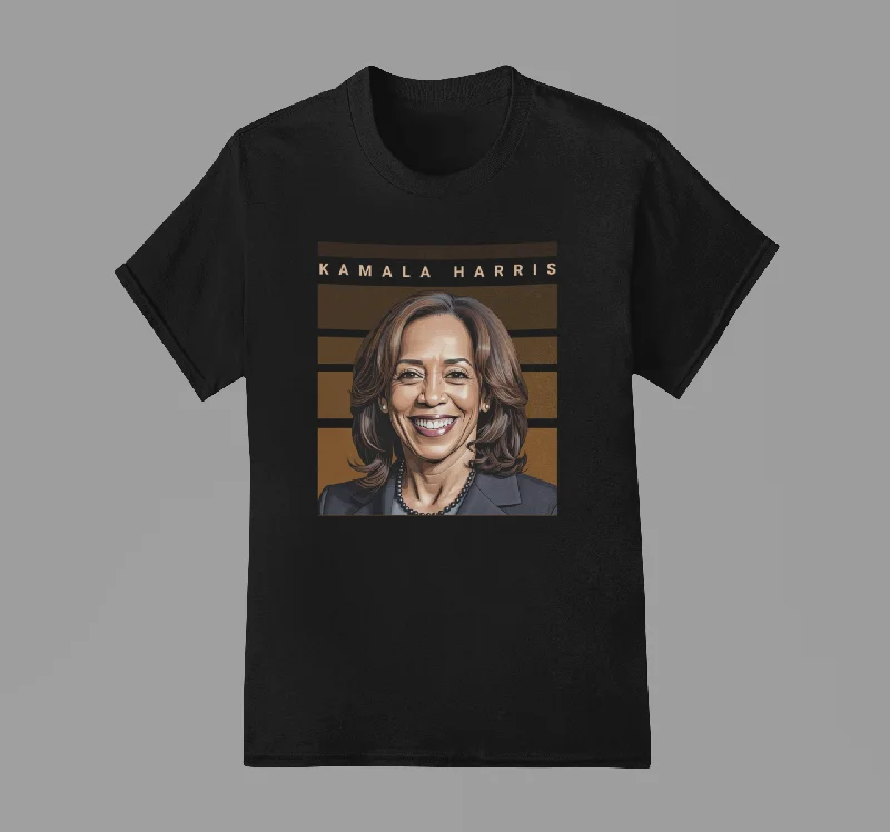 Kamala Harris Shirt - Retro Line Edition Solid Print Embellished