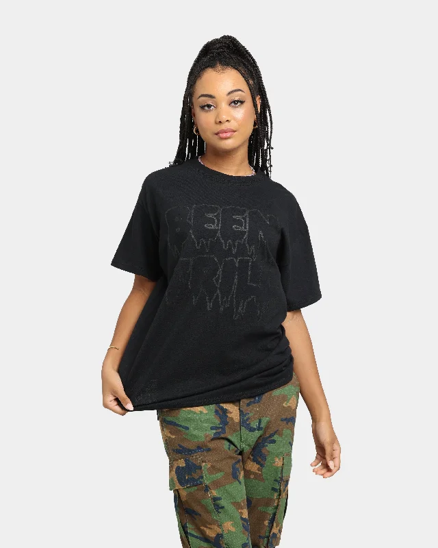 BEEN TRILL Drip Hashtag T-Shirt Black Fitted T-Shirt Seamless Stretchy