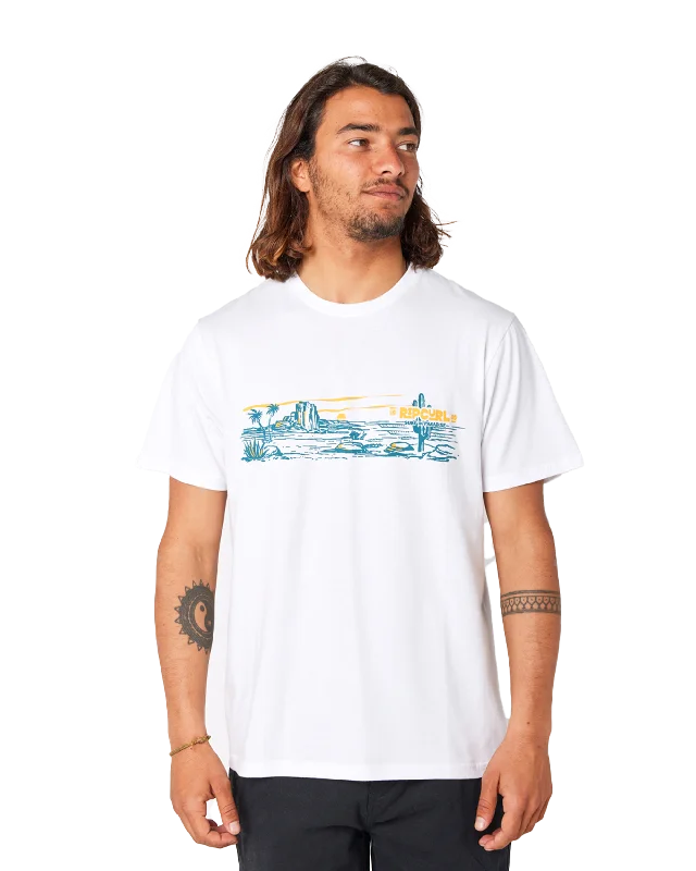 Paradise Land T-Shirt in White Iron Safe Non-Iron Wrinkle Free