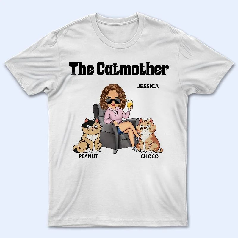 The Cat Mother - Gift For Cat Moms, Cat Lovers, Women - Personalized T Shirt Fitted T-Shirt Seamless Stretchy