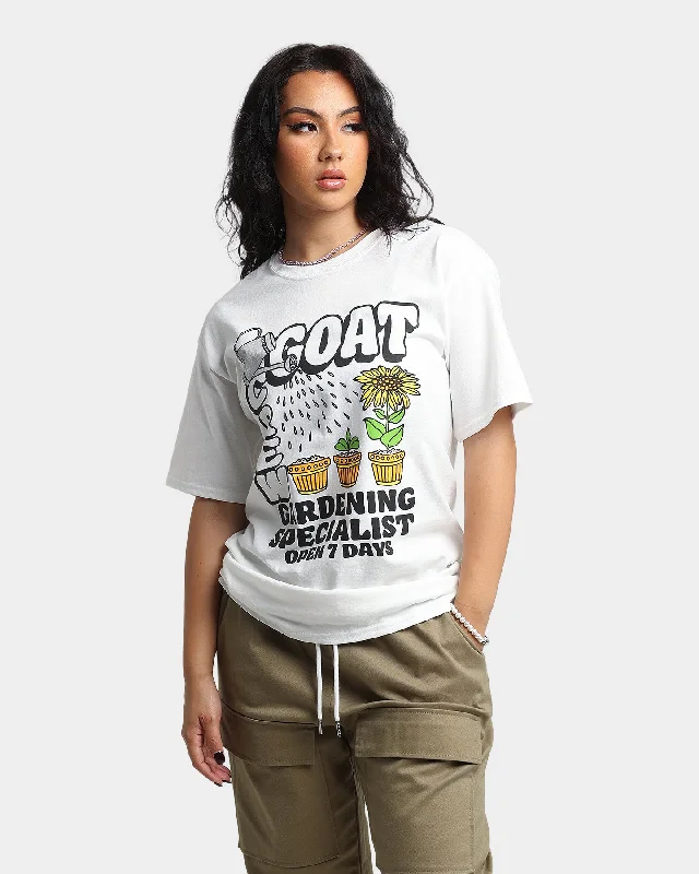 Goat Crew Gardening T-Shirt White Lace Blend Ribbed Blend Corduroy Blend