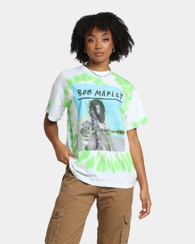 Bob Marley Photo Tie Dye T-Shirt White Rayon Fabric Velvet Fabric Corduroy Fabric