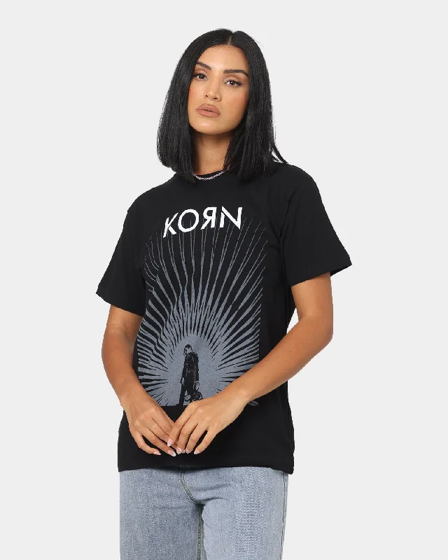 Korn Radiate Glow T-Shirt Black Mesh Canvas Denim