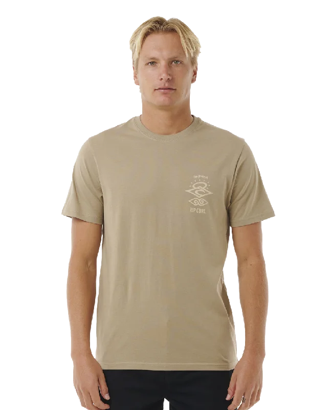 Search Icon T-Shirt in Sand Dune Print Jacquard Patchwork