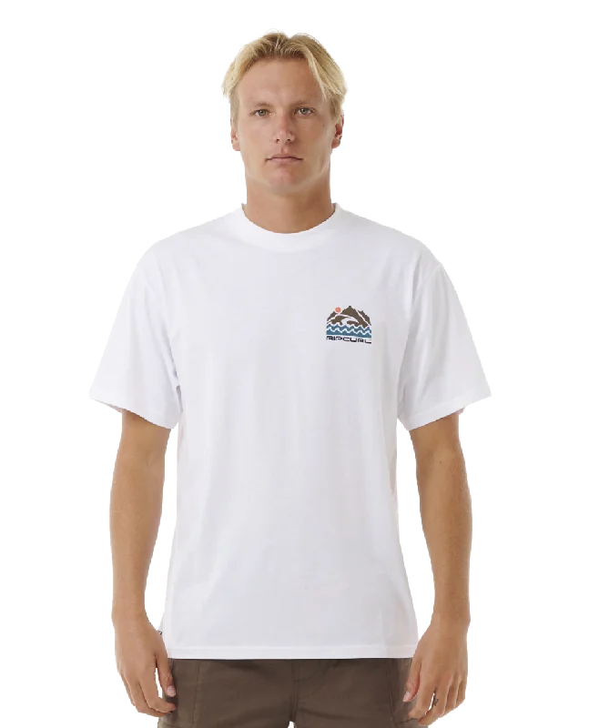 VaporCool Search Trek T-Shirt in White V-Neck T-Shirt Long Sleeve Cotton