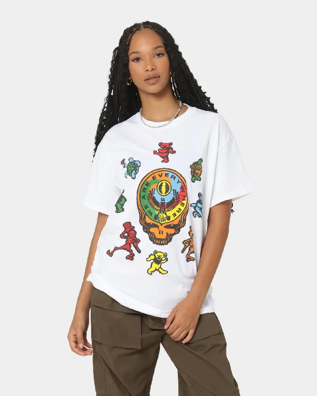 Grateful Dead We Are Everywhere T-Shirt White Rayon Velvet Corduroy