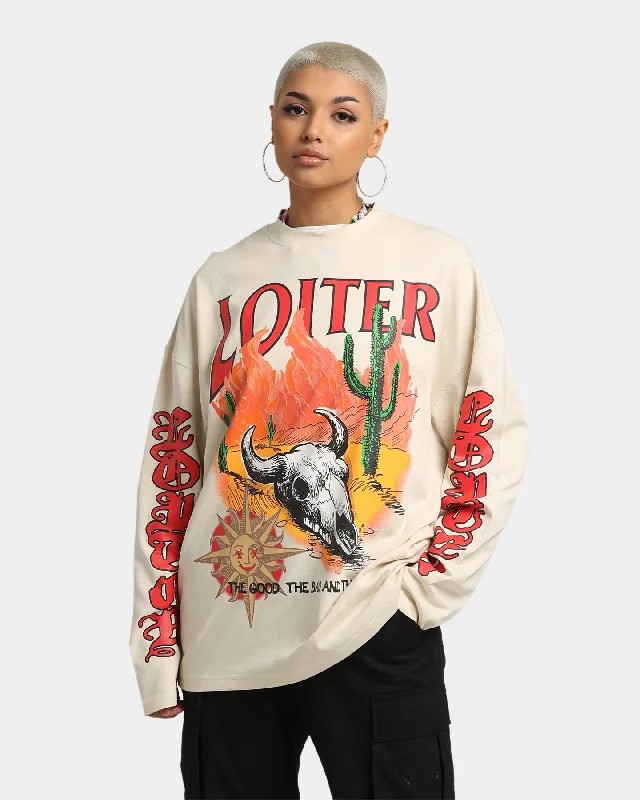 Loiter Rodeo Long Sleeve T-Shirt Sand Welt Pockets Slit Pockets Flap Pockets