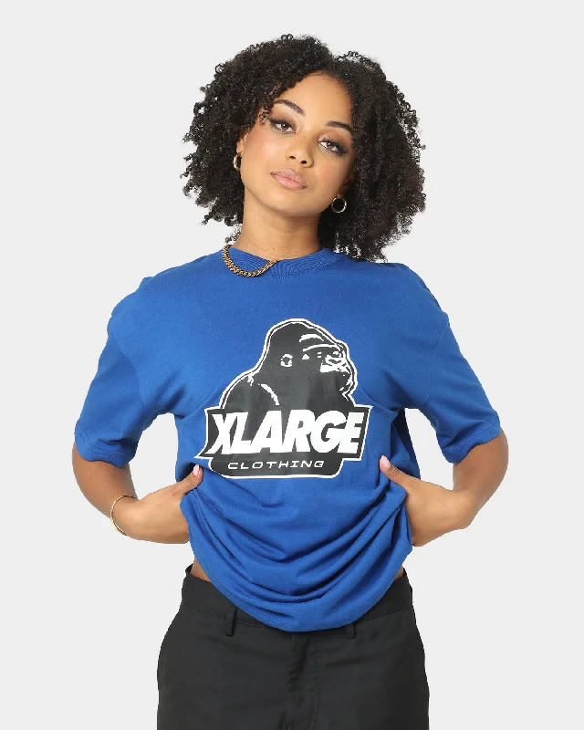 XLARGE 91 Slanted Logo T-Shirt Blue/Black Zippered Buttoned Snapped