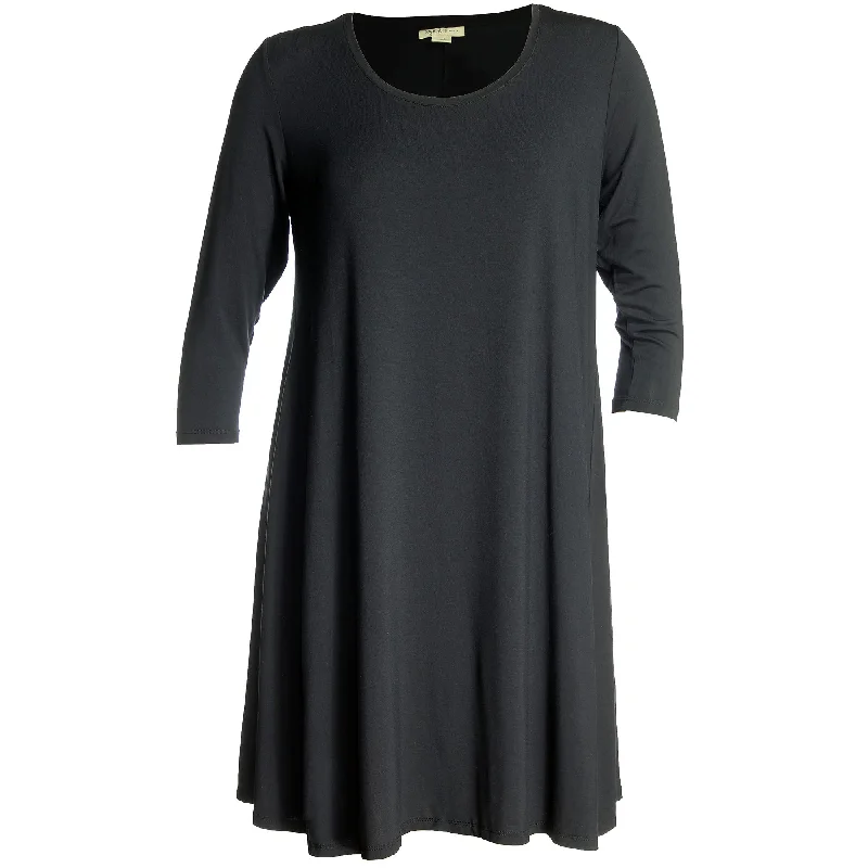 Style & Co Black 3/4 Sleeve Swing Hemline Dress Tunics Business professional