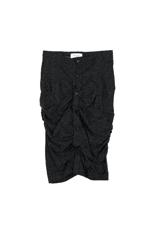 BELPER  DOT GATHERED SKIRT(BLACK) velvet skirt plush