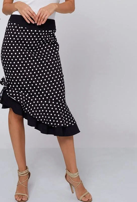 women skirt polka dot sexy mermaid skirts fashion vintage style fishtail skirt black tumpet women skirts chiffon skirt airy