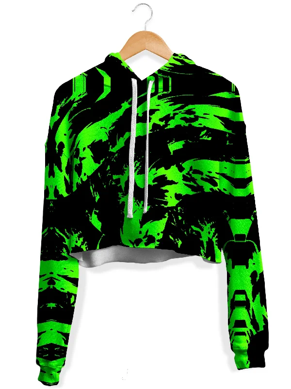 Neon Graffiti Paint Splatter Fleece Crop Hoodie Oversized Hoodie Comfort Casual