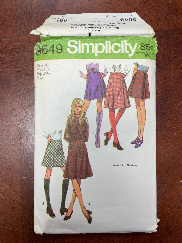 1971 Simplicity 9649 Sewing Pattern - Skirt satin skirt smooth