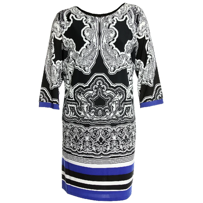 INC Multi Color Print 3/4 Sleeve Shift Dress Plus Size Tunics Yoga stretchy