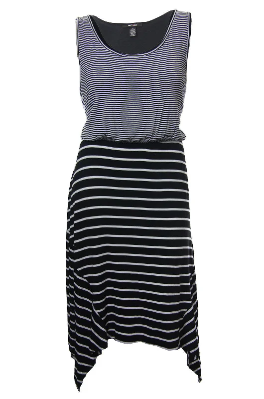 Style & Co Multi Color Striped Sleeveless Sharkbite Hem Dress Tunics Bestseller popular