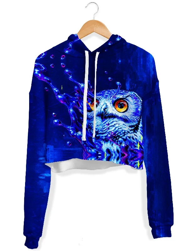 Lucid Owl Fleece Crop Hoodie Hoodie with Logo Branding Identity