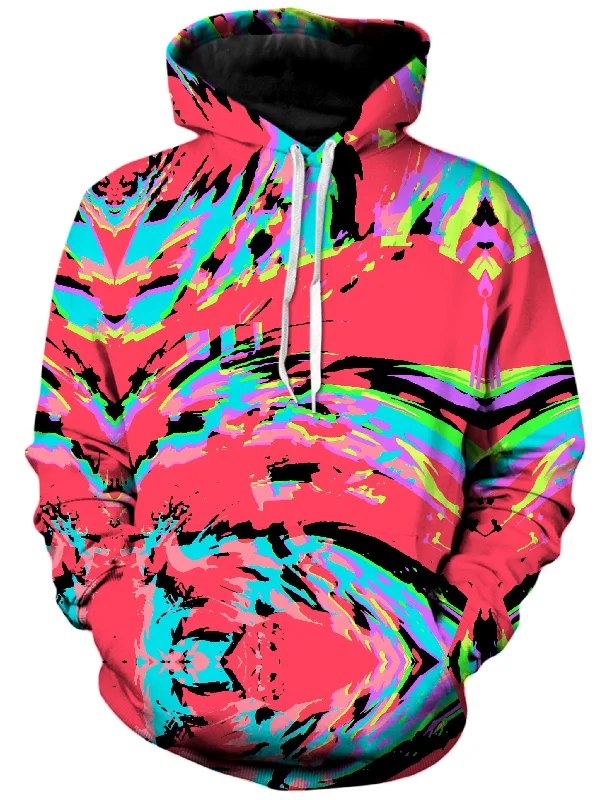 Tropical Coral Glitch Unisex Hoodie Hoodie with Button Classic Timeless