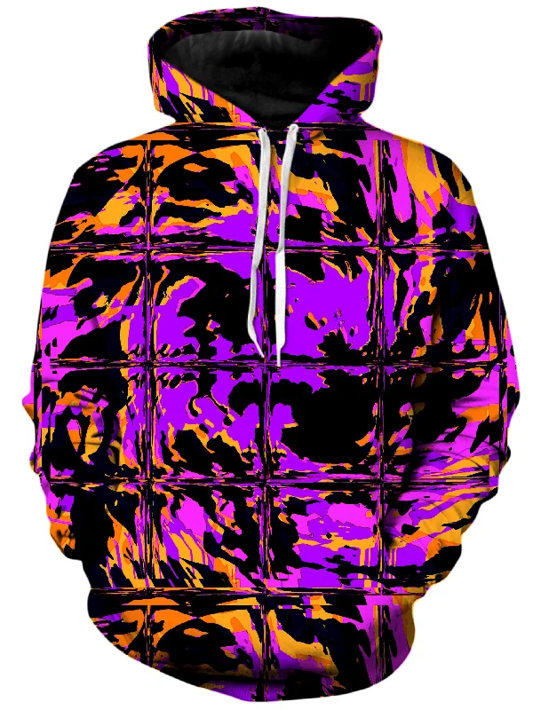 Purple Blackout Rave Glitch Unisex Hoodie Hoodie with Patch Decorative Personalized