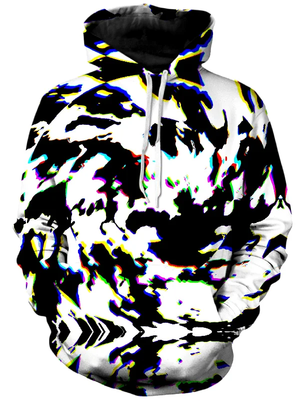 Cow Hide Print Rave Drip Unisex Hoodie Hoodie with Belted Waist Structured Tailored