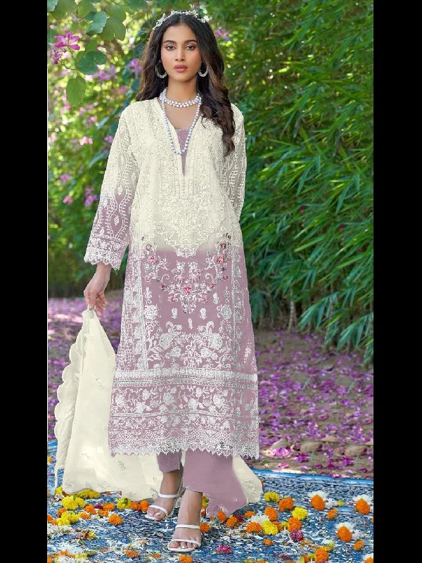 Multi Traditional Designer Pakistani Heavy Organza Pant Suit With Embroidery Hand Work Stretch Fit Pants