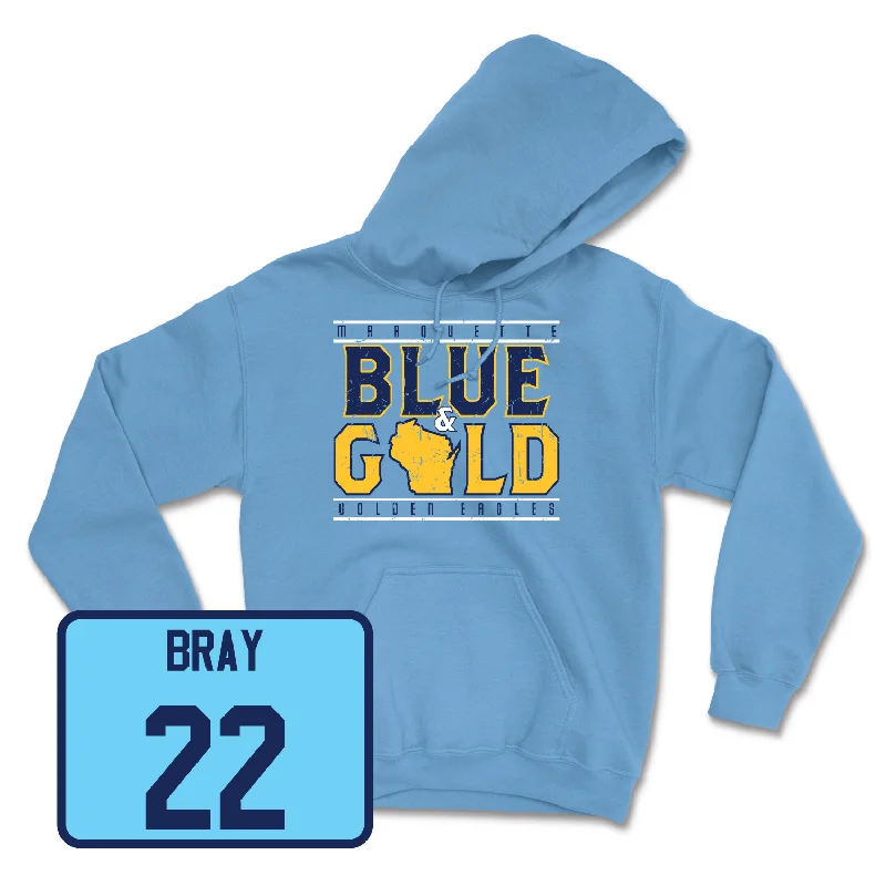 Championship Blue Women's Volleyball State Hoodie Hoodie with Metallic Shiny Futuristic