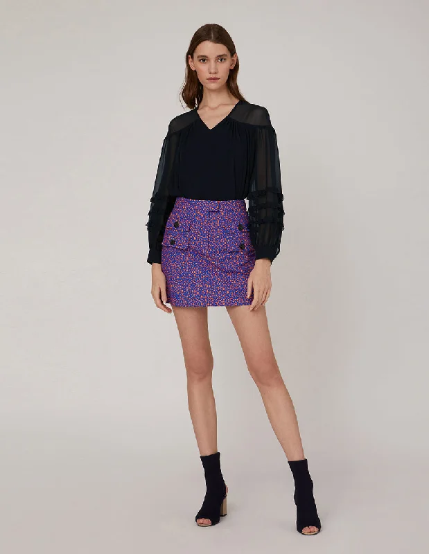 MARYLING FLAP POCKET MINI SKIRT cashmere skirt rich