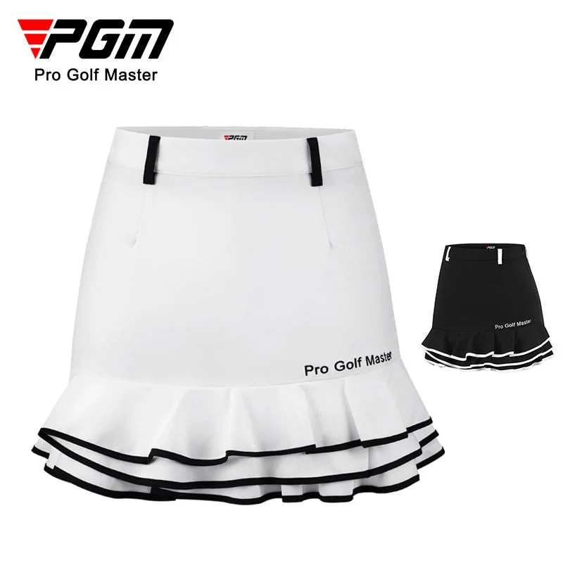 PGM QZ080 summer golf wear skirt women sports tennis golf skirt with pockets chiffon skirt flowing